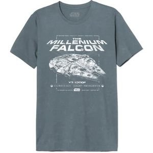 Stars Wars ""Washed Falcon"" MESWCLATS309 T-shirt voor heren, grijs (Washed Falcon), M, Verwassen grijs, M