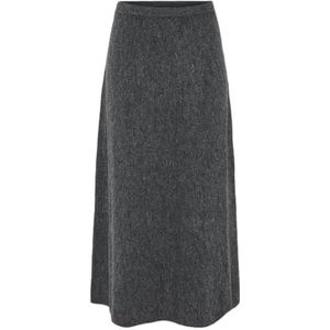 PCPIKO HW ANK Knit Skirt BC, dark grey melange, L