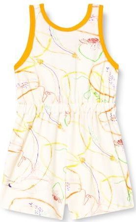 Desigual - Korte Jumpsuit - Mouwloos - Katoen - Kleurrijke Penseelstrekenprint