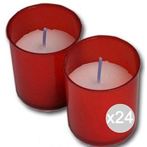 Set 24 theelichtjes U beker X 4 rood 10B/4 107 geur E Deko Della Huis