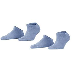 ESPRIT Dames Korte sokken Uni 2-Pack W SN Katoen Kort eenkleurig Multipack 2 Paar, Blauw (Jeans Melange 6458), 35-38