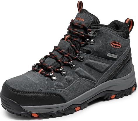 Skechers - Relment Pelmo Herenlaarzen - Grijs - Relaxpasvorm - Traagschuim