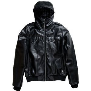 L1 Premium Outerwear leren jas voor heren, let it bleed, Black Pleather