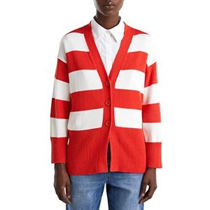 United Colors of Benetton dames gebreid vest, Rood patroon gestreept 901, S