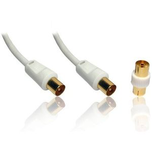 CDL Micro Gouden TV Coax Antenne Kabel ~ Lood ~ Draad (M-M) met Vrouwelijke naar Vrouwelijke Adapter (F-F) 10m 33ft