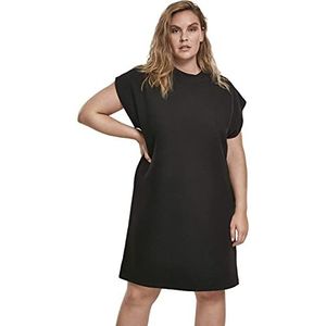 Urban Classics Damesjurk met verlengde schouders, T-shirtjurk, Zwart (Zwart 0007), L