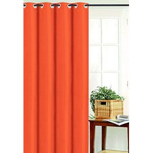 Homemaison Gordijn, effen kleur, bachetlook, polyester, oranje, 250 x 135 cm