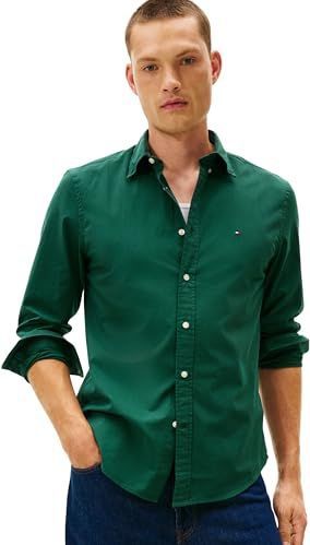 TOMMY HILFIGER - FLEX - Overhemd - Groen - Lange Mouw