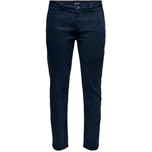 ONLY & SONS Heren chinobroek ONSPETE Slim Fit Chino Broek, navy, 29W / 30L