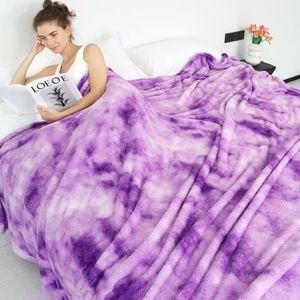 Fleece deken gezellige zachte lichtgewicht dekens warm pluche paarse herfst dekens en plaids bank slaapbank camping reizen picknick buiten deken beddengoed kind baby jongens meisjes volwassenen 127 x