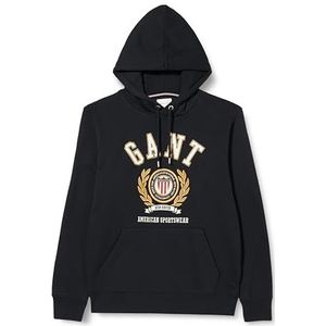 GANT Crest Sweat Hoodie voor heren, zwart, XXL