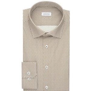 Seidensticker Zakelijk overhemd voor heren, shaped fit, gemakkelijk te strijken, kent-kraag, lange mouwen, 100% katoen, geel, 43