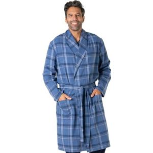 Eminence Flanelle 7w67 ochtendjas voor heren, blauw/beige/wit, M, Blauw/Beige/Wit, M