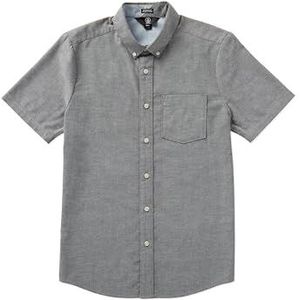 Volcom Everett Oxford herenhemd met korte mouwen, hemd met button-down-kraag, zwart 1, medium, zwart (1), M