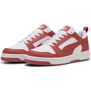PUMA Unisex Rebound V6 Low Sneaker, Wit-ROOD FIRE, 7 UK, Puma Wit Rood Vuur, 40.5 EU