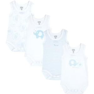 Chicco Set van 4 body's S/M, lichtblauw, 6 maanden (4-pack) jongens, Lichtblauw, 6 Maanden