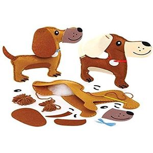 Baker Ross FE367 Honden Kussen Naai Sets - Pakket van 2, Naai set voor Kinderen, Creatieve Activiteiten voor Kinderen, Ideaal Knutselproject