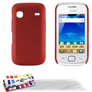 MUZZANO Originele""Le Pika"" Premium Shell Case met 3 Ultra Clear Screen Beschermende Films voor Samsung Galaxy Gio - Rood