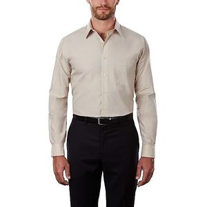 Van Heusen Overhemd voor heren, normale pasvorm, poplin, effen, Steen, 17"" Neck 32""-33"" Sleeve