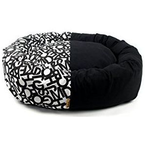 ThePetLover TPL130012 Donut hondenbed alfabet, L, zwart