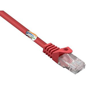 Basetech BT-2304657 RJ45 netwerkkabel, patchkabel CAT 5e U/UTP 25,00 cm rood met vergrendelbescherming