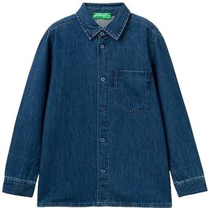 United Colors of Benetton Shirt voor kinderen en jongens, Blu Denim 901, 140