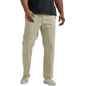Lee Men's Big and Tall Big & Tall Performance Series Extreme Comfort Pant, Stone, 52W x 29L
