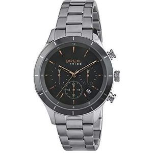 Breil Heren Dude Watch Collection Mono-kleur grijze wijzerplaat Chrono Quartz uurwerk en stalen armband EW0448, armband