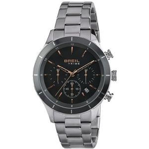 Breil Heren Dude Watch Collection Mono-kleur grijze wijzerplaat Chrono Quartz uurwerk en stalen armband EW0448, armband