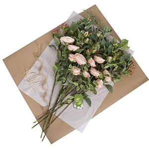 Volledig bloeide kunstmatige perzik bloem boeket met pioenrozen, vlierbloesem, bessen en groen - Perfect voor bruiloften, huisdecoratie, kantoor en tafel centerpieces