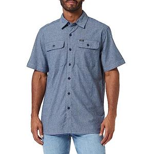 Lee Men's All Purpose Worker Shirt, Washed Blue, Medium, blauw, M