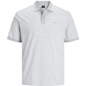 JACK & JONES Jcomelange Jersey Polo Ss Poloshirt voor heren, High-rise/detail: wit melange, L