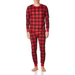 Fruit of the Loom Thermisch ondergoed voor heren van gerecycled wafel (boven- en onderkant), Buffalo Plaid, L