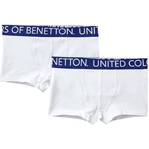 United Colors of Benetton 2 boxershorts 3OP80X189 ondergoed set, wit 901, XXS kinderen, wit 901., XXS
