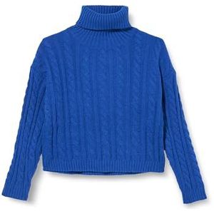 Libbi myMo dames twist-trui met rolkraag acryl koningsblauw maat XL/XXL, koningsblauw, XL