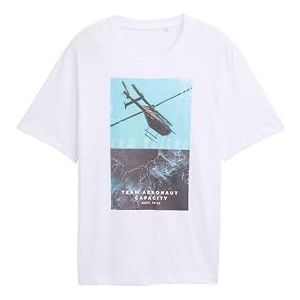 TOM TAILOR Plussize T-shirt voor heren, 20000 - wit, 4XL Grote maten