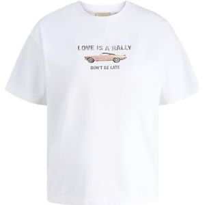 JACK & JONES Jxcana Ss RLX Print Tee JRS, wit (bright white), XS