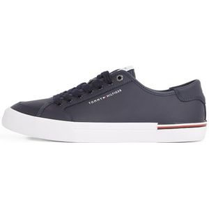 TOMMY HILFIGER Heren CORE CORPORATE VULC LEATHER Low Top, BLAUW (Desert Sky), 9 UK, Blauwe Woestijnhemel, 43 EU