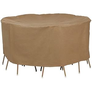 Duck Covers ETR09090 Essential ronde terrastafel met stoelhoes, 90 inch, latte