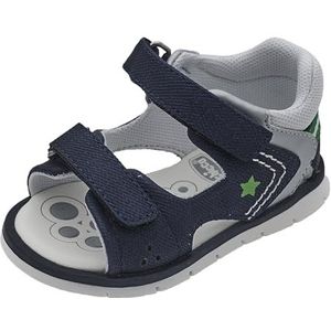 Chicco, Sandalen voor kinderen, gesloten aan de achterkant, met dubbele klittenbandsluiting, schoenen voor kinderen en jongens, gemaakt in Italië, Blauw 1, 18 EU