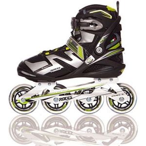 Roces Skin, fitness inlineskates voor volwassenen, zwart/zuurgroen, maat 41