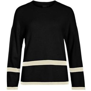 VILA Oversized trui 'VIRil'  zwart / wolwit