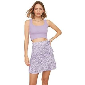 TRENDYOL Dames vliegwiel gebreide rok. Skirt, paars, L