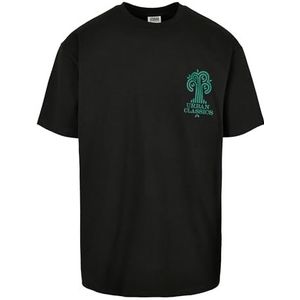 Urban Classics Heren T-shirt van biologisch katoen, organic Tree Logo Tee, mannen bovendeel met logo-print, verkrijgbaar in 2 kleuren, maten XS - 5XL, zwart, XL