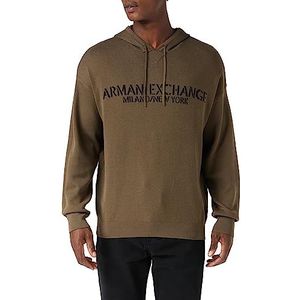 Armani Exchange Heren Gassed Cotton, Hooded Neck, Casual Fit Pullover Sweater, crocodile, M