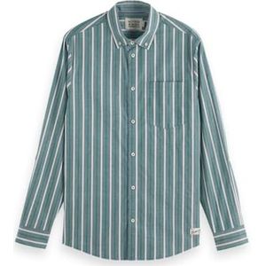 Scotch & Soda - T-shirt - Pitch Green - Dobby - Lange Mouwen - Rechte Pasvorm