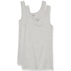 Amazon Essentials Women's Tanktop met slanke pasvorm, Pack of 2, Lichtgrijs, XS