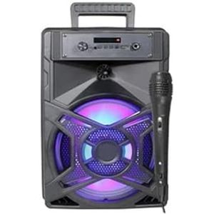 Portable Bluetooth Speaker with Microphone Included, USB Rechargeable, Wireless, with Colorful LED Lights