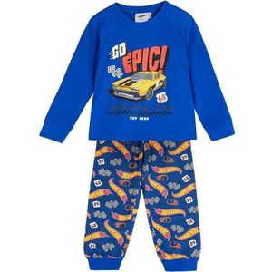 CERDÁ Life'S Little Moments Comfortabel en zacht origineel design, pyjama van Hot Wheels, ademend en duurzaam, set (2 stuks), uniseks, kinderen, Hot Wheels, 4 Jaar