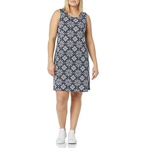 Amazon Essentials Tankjurk voor dames (verkrijgbaar in grote maten), marineblauw tegelpatroon, medium